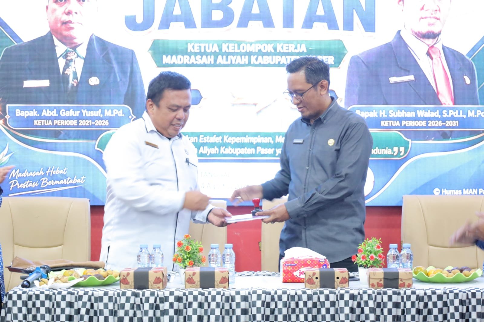 Jadi Tuan Rumah Sertijab Pengurus KKMA Paser, Kepala MAN Paser Terpilih Aklamasi Sebagai Ketua Baru